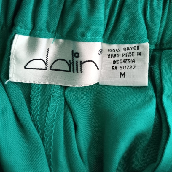 SOLD Vintage 80s 90s High Waisted Embroidered Gold Beaded Genie Harem Pants Sz M - Picture 6 of 8